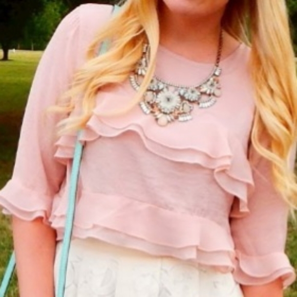 Who What Wear Layered Ruffle Top - Picture 2 of 7